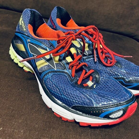 Excellent Brooks Mens Running Shoes Ravenna 5 Navy Blue Red Black 8 US 41 EUR - Picture 1 of 9